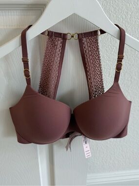 Victoria's Secret Mauve Lace Racerback T-Shirt Bra - Size 32D - NWT!
